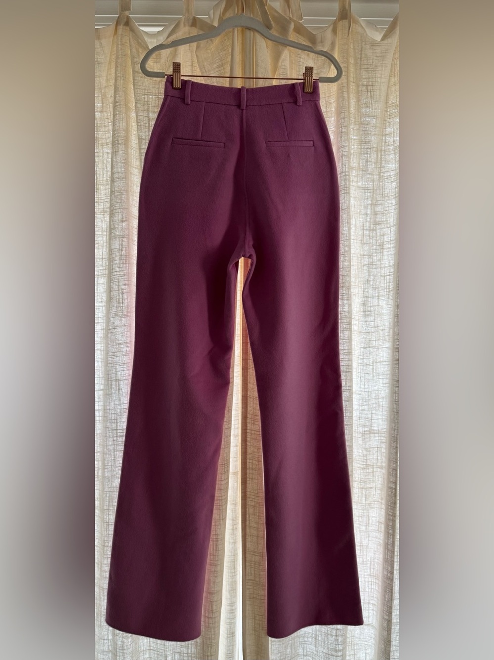 Nanushka Pink Flannel Button Fly Wide Leg Trousers Size XS 25" Waist - Picture 5 of 13